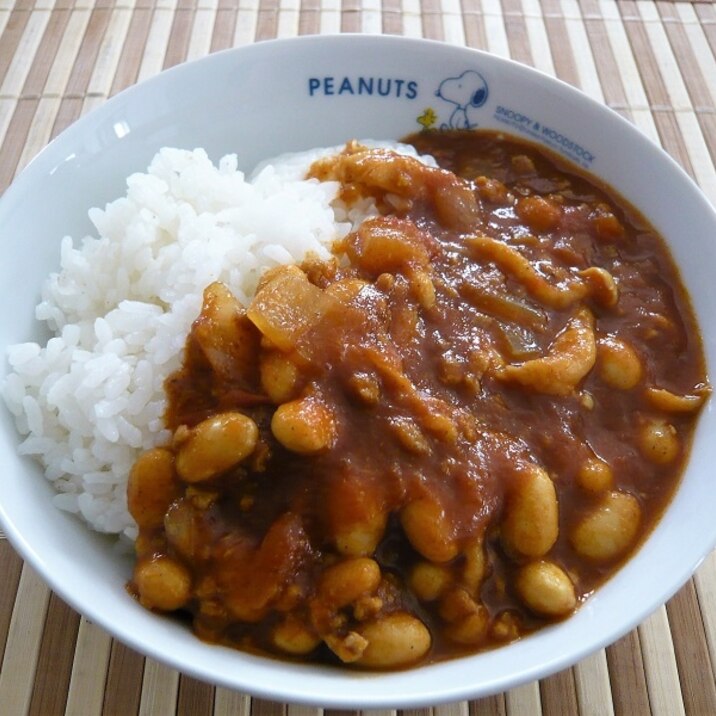 ひき肉と大豆のトマトカレー